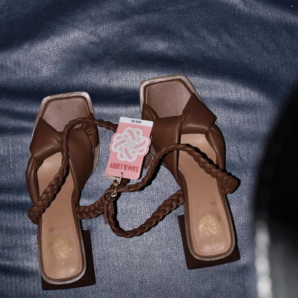 Sam & Libby Brown Sandals Women's 8 - Picture 1 of 7